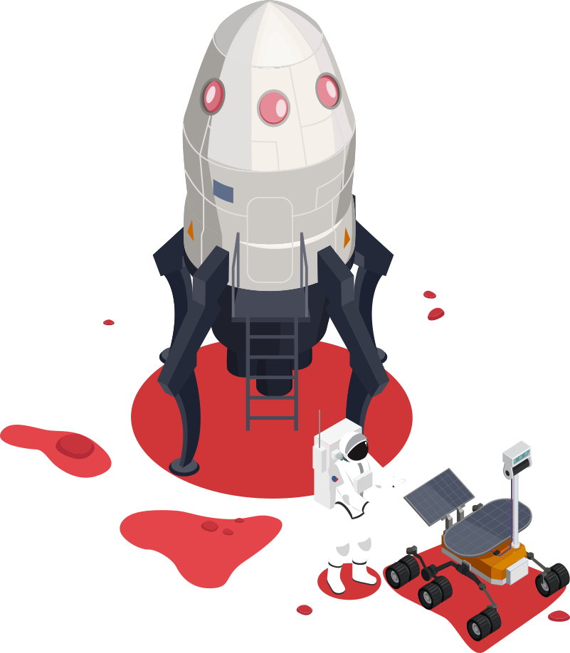 Shelter in Dome mission poster illustration